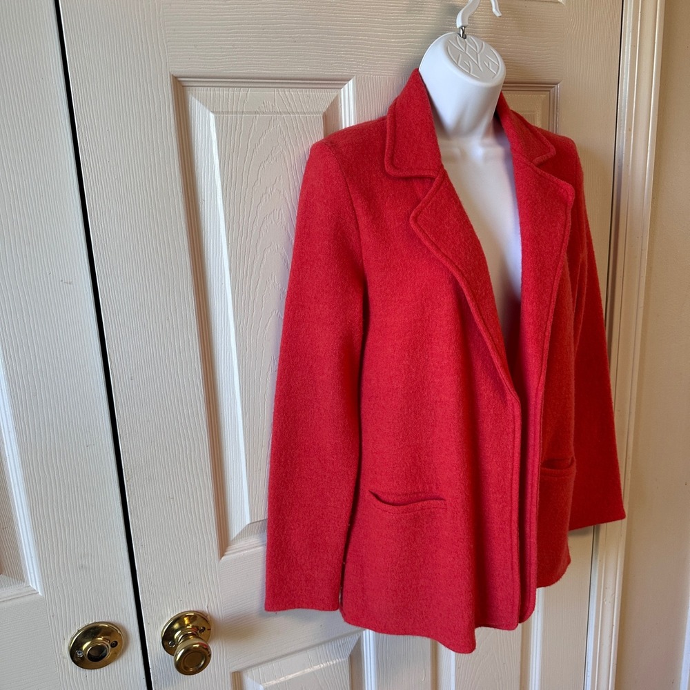 Anthropologie Sparrow Celeste Wool Sweater Blazer Womens XS Red/Orange - Picture 4 of 11